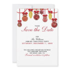 RED GOLD BAUBLES Christmas Party Save the Date