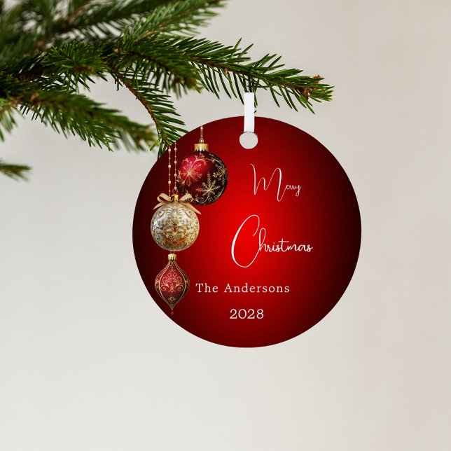 Red gold baubles classic Christmas Metal Tree Decoration (Creator Uploaded)