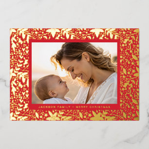 RED GOLD Botanical Christmas Frame Photo