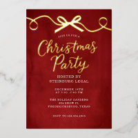 Red Gold Bow Office Corporate Christmas Party