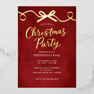 Red Gold Bow Office Corporate Christmas Party