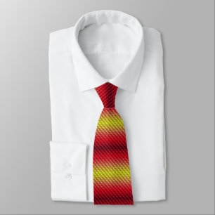 Red Gold Brown Stripes Textured Look Pattern Tie