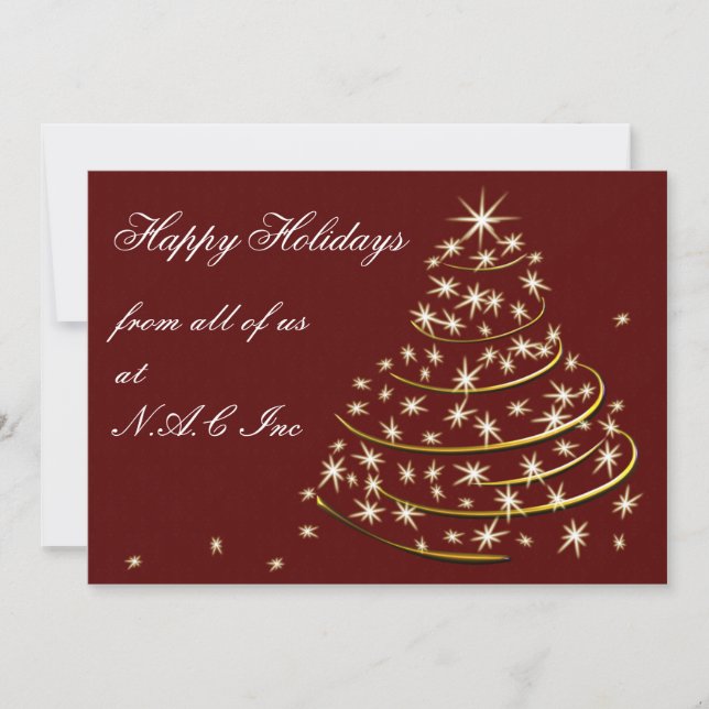 red gold Business Holiday Flat cards (Front)