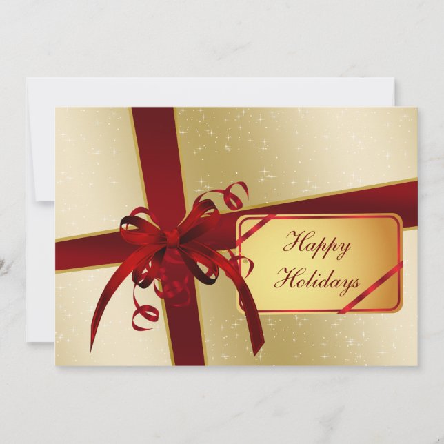 red gold  Business Holiday Greetings (Front)