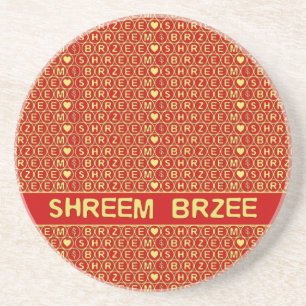 Red Gold Chant Shreem Brzee attract wealth Coaster
