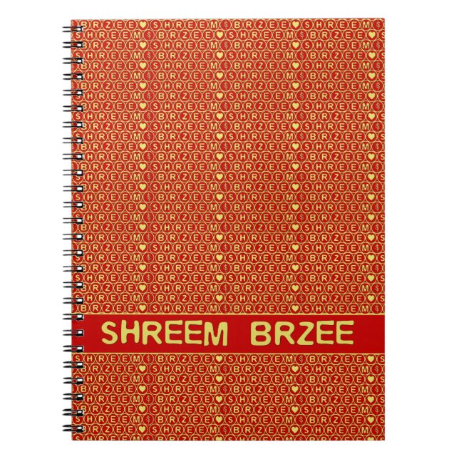 Red Gold Chant Shreem Brzee attract wealth Spiral Notebook (Front)