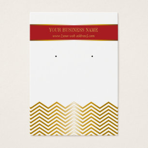 Red Gold Chevron Custom Earring Card