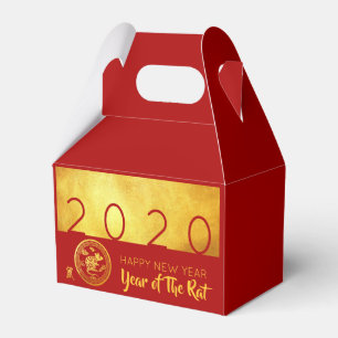 Red Gold Chinese Rat paper-cut 2020 GFB Favour Box