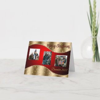 Red & Gold Christmas Folded Photo Card