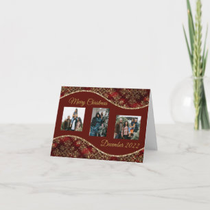 Red & Gold Christmas Folded Photo Card