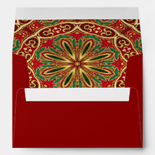 Red Gold Christmas Holiday Envelope