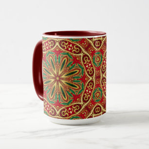 Red Gold Christmas Holiday Mug