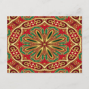 Red Gold Christmas Holiday Postcard