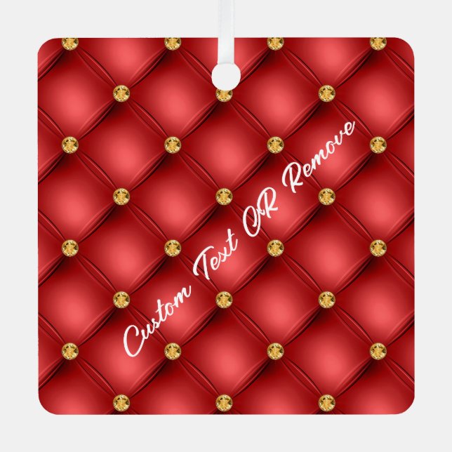 Red Gold Christmas Ornament Personalised Text (Front)
