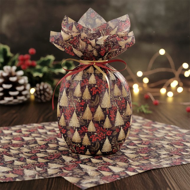 Red Gold Christmas Tartan Pattern#31 ID1009 Tissue Paper (Creator Uploaded)