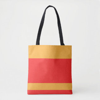 Red Gold Color Block Tote Bag