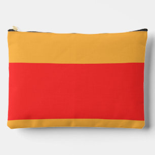 Red Gold Colour Block Accessory Pouch