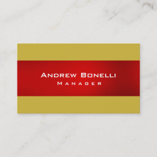 Red Gold Colour Creative Manager Business Card