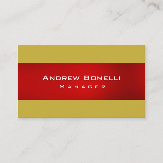 Red Gold Colour Creative Manager Business Card (Front)