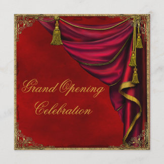 Red Gold Corporate Business Grand Opening Invitation