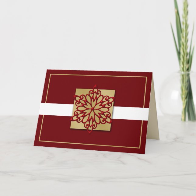 red gold Corporate holiday Cards (Front)