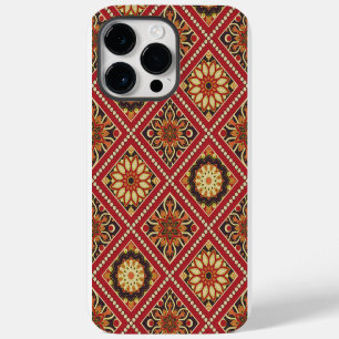 RED GOLD CREAM MANDALA PATTERN iPhone 14 PRO MAX CASE