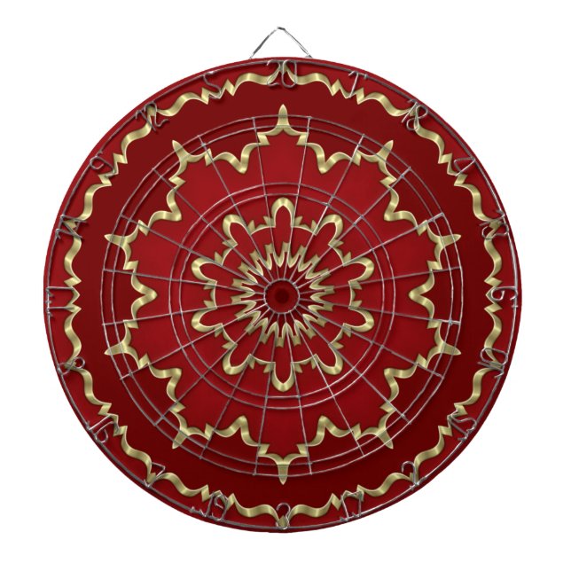 Red Gold Decorative Dartboard (Front)