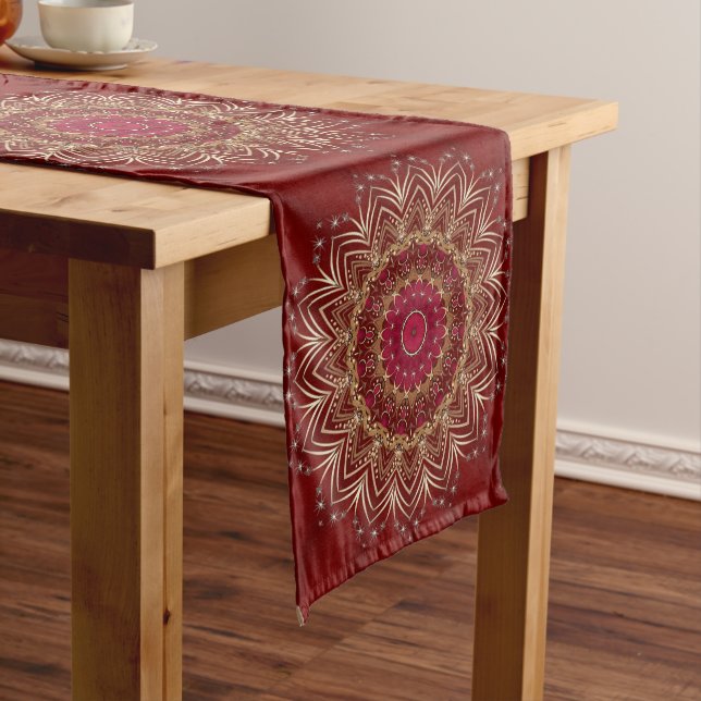Red Gold Decorative Table Runner (In Situ)