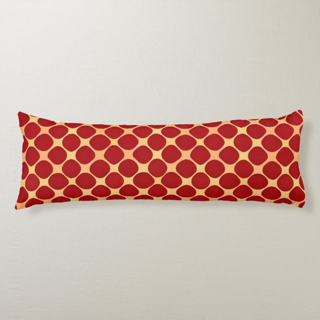 Red Gold Diamond Geometric Pattern Modern Classic  Body Cushion (Front)