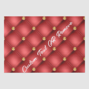 Red Gold Diamond Tufted Custom Text Tissue Paper