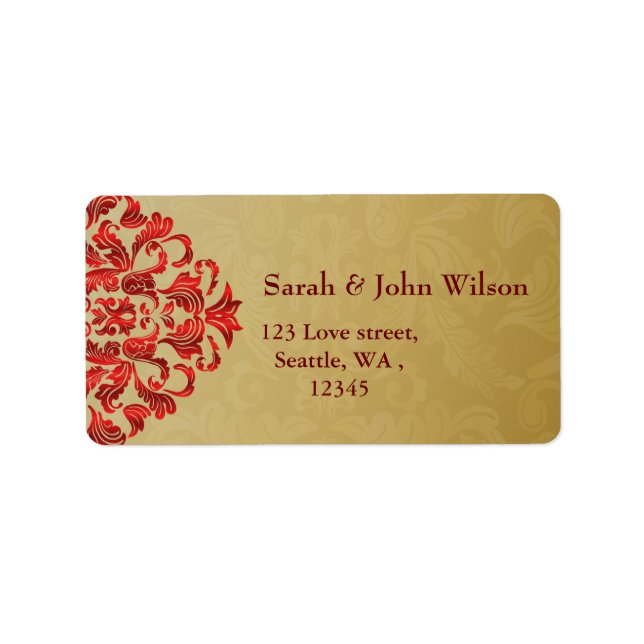 red gold elegance return address label (Front)