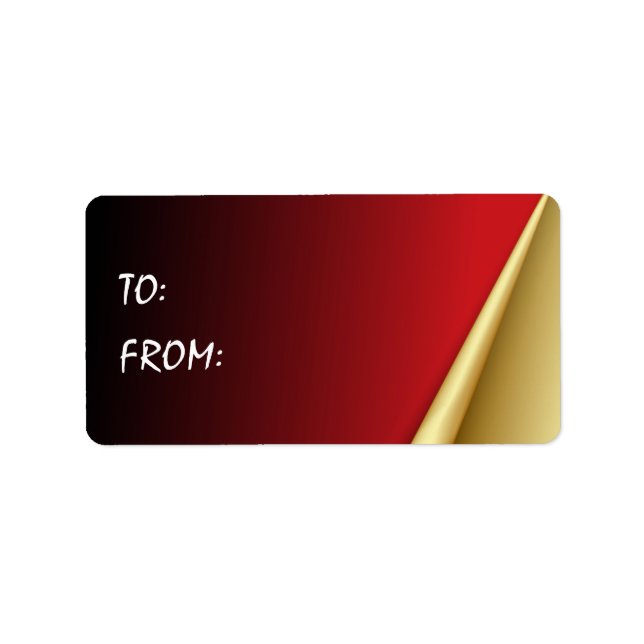 Red & Gold Elegant Christmas Label (Front)