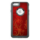 Red Gold Elegant Swirl