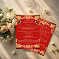 Red gold elephants Indian wedding rituals program
