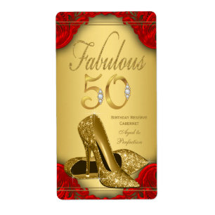 Red Gold Fabulous 50 Wine Bottle Labels