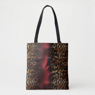 Red Gold Faux Cowgirl Southwest Cowhide Tote Bag