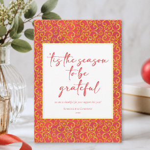 Red Gold Festive Corporate Business Holiday Card