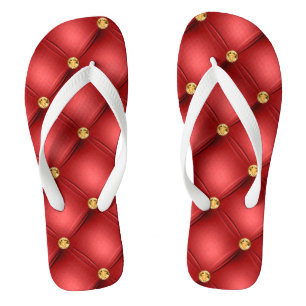 Red Gold Flip Flops