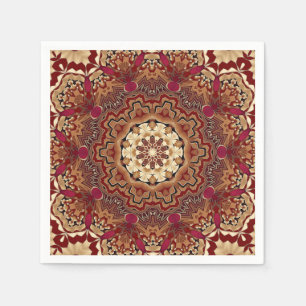 Red Gold Floral Holiday Napkin