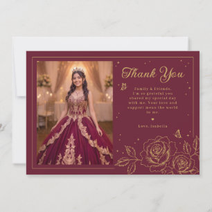 Red & Gold Floral Quinceañera