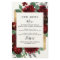 Red Gold Floral Rustic Elegant White Wedding Menus