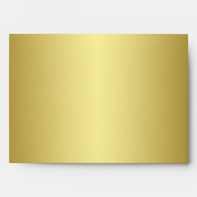 Red, Gold Floral Scroll A7 Envelope for 5x7 Size (Front)