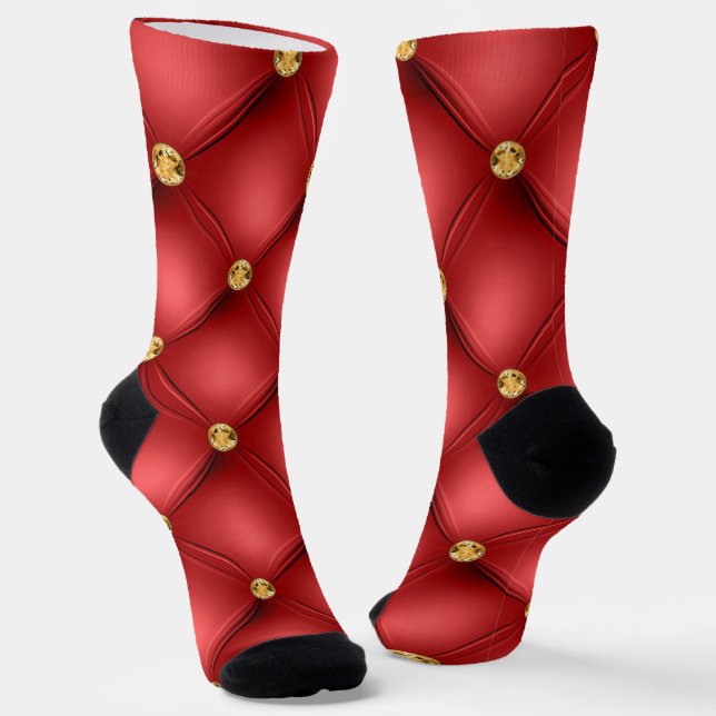 Red Gold Gemstone Socks (Angled)