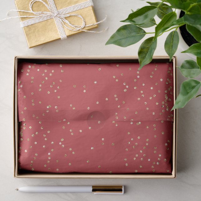 Red Gold Glitter Christmas   Tissue Paper (Gift)