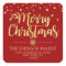 RED Gold Glitter Confetti Merry Christmas Address