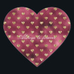 Red Gold Glitter Hearts Heart Sticker<br><div class="desc">Red Gold Glitter Hearts (image of glitter) personalised wedding or any occasion</div>