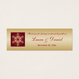 Red Gold Glitter LOOK Snowflakes Wedding Favour