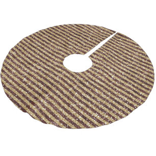 Red Gold Glitter Sparkle Stripes        Brushed Polyester Tree Skirt