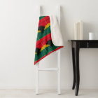 Red Gold Green Black Africa Map Crochet Print on