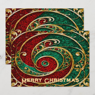 Red Gold Green Christmas Holiday Card